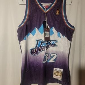 Karl Malone Mitchell & Ness Utah Jazz 1996-1997 HWC Swingman Sewn Jersey Mens M